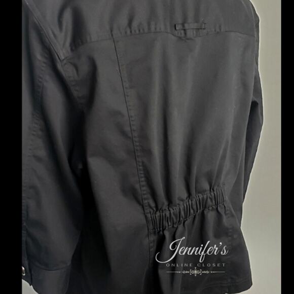 3/$25 CJ Banks Women's Black Cotton Button Closure Long Sleeve Jacket - Picture 7 of 10
